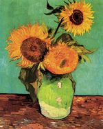 Three Sunflowers in a Vase